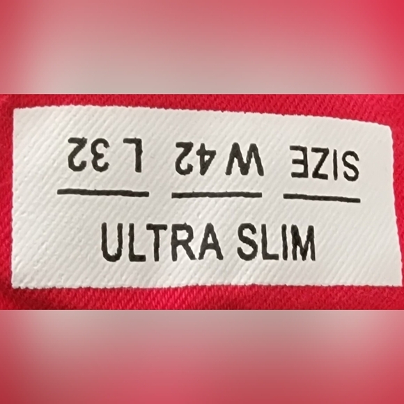 Arganaut Red Ultra Slim Fit Big Tall Ripped Distressed Destroyed Jeans 42 42x32 - Picture 4 of 9